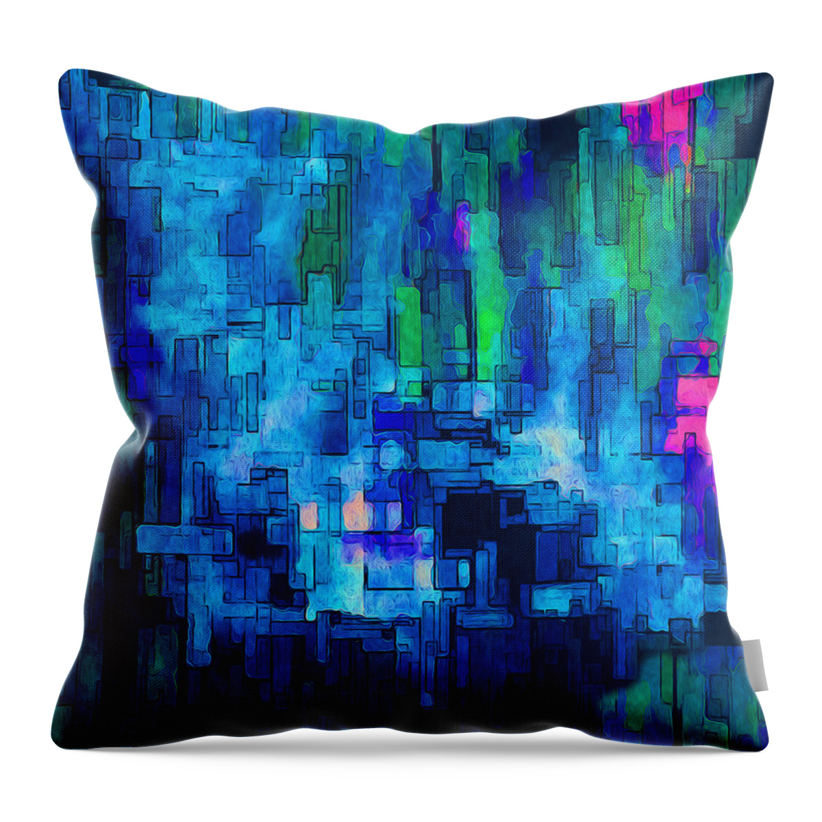 Abstract Throw Pillow featuring the painting Side By Side by Jack Zulli