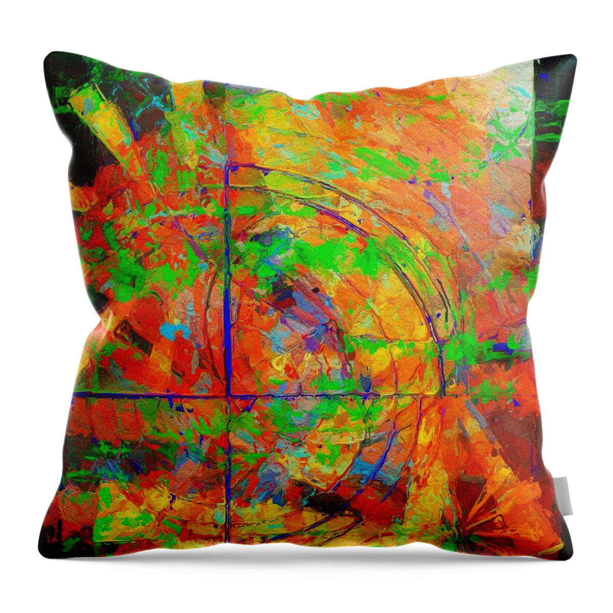 Abstract Throw Pillow featuring the painting Sight Lines by Sandy MacGowan