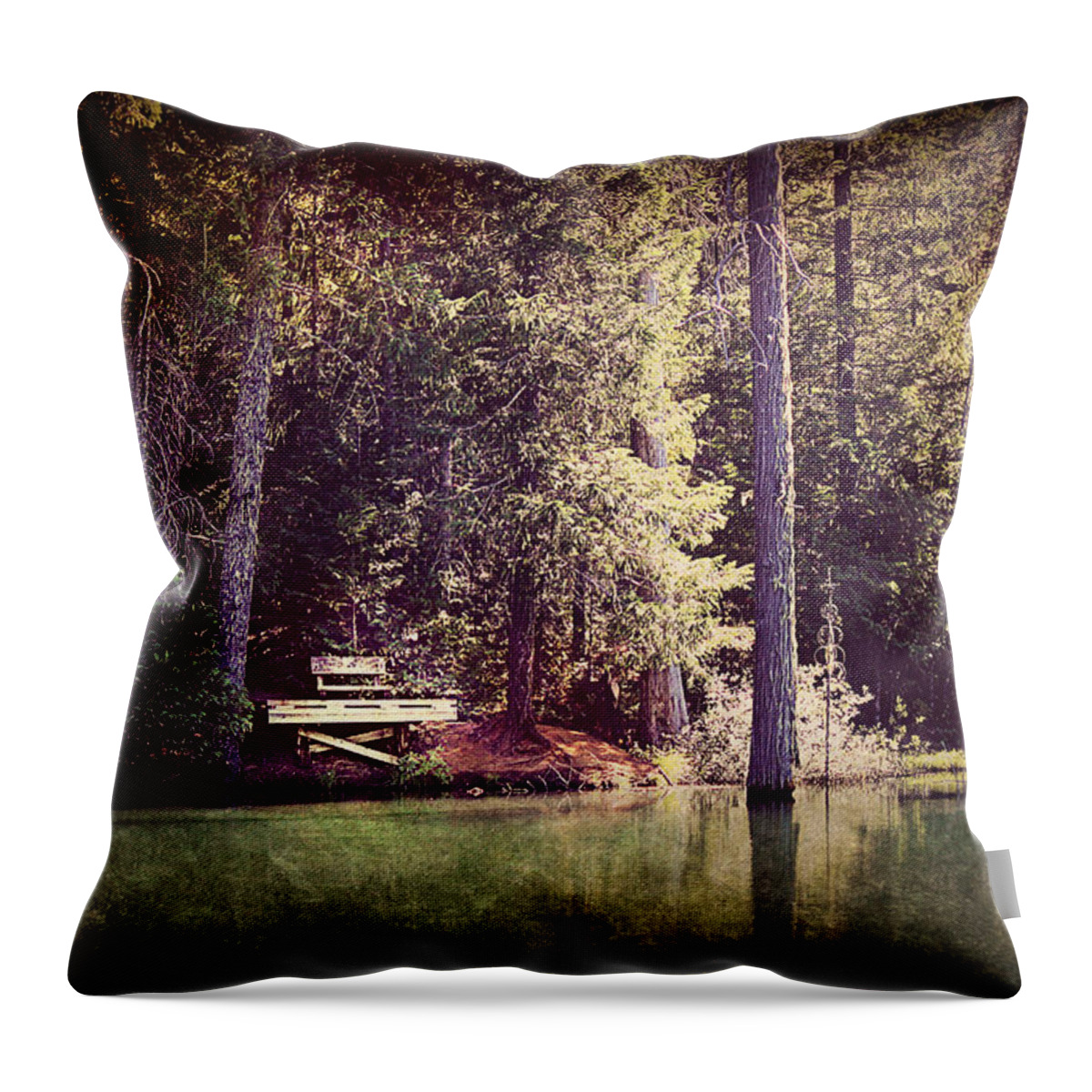 Spalding Mill Pond Throw Pillow featuring the photograph Silent Reflections by Melanie Lankford Photography