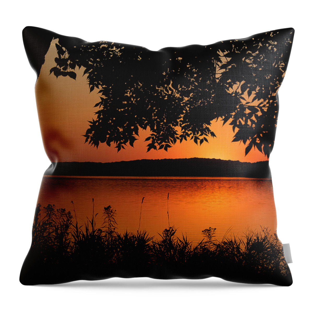 Sunset Throw Pillow featuring the photograph Silent Silhouettes by Penny Meyers