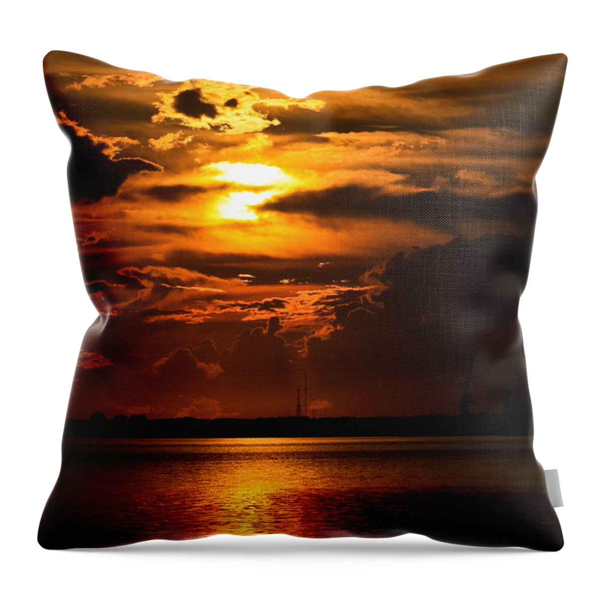 Sunset Throw Pillow featuring the photograph Silently Sleeping by Tammy Schneider