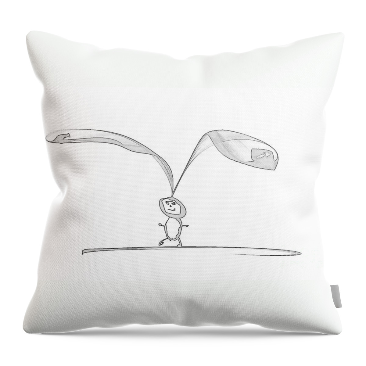 Silly Throw Pillow featuring the drawing Silly Rabbit Doodling by Renee Trenholm