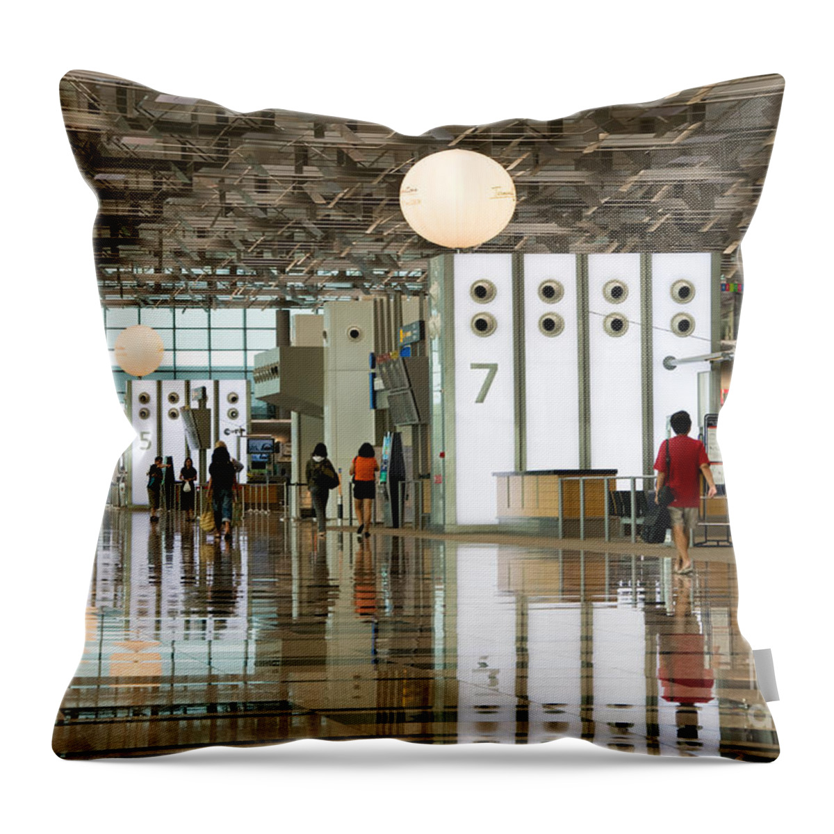 Singapore Throw Pillow featuring the photograph Singapore Changi Airport 02 by Rick Piper Photography