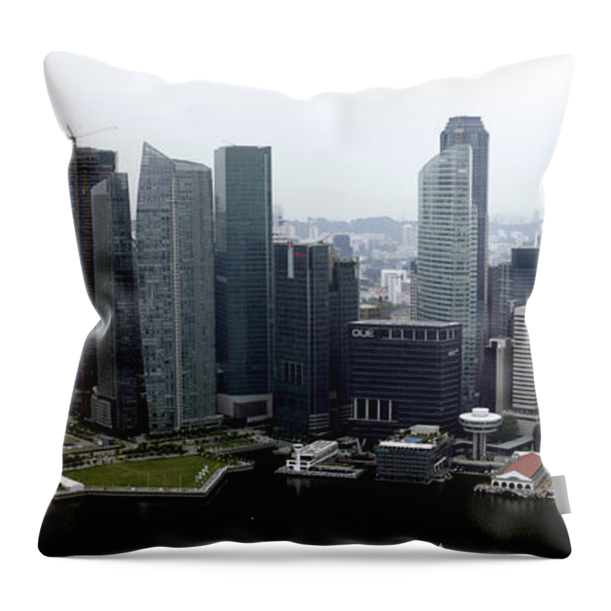 Singapore Throw Pillow featuring the photograph Singapore Skyline by Shoal Hollingsworth