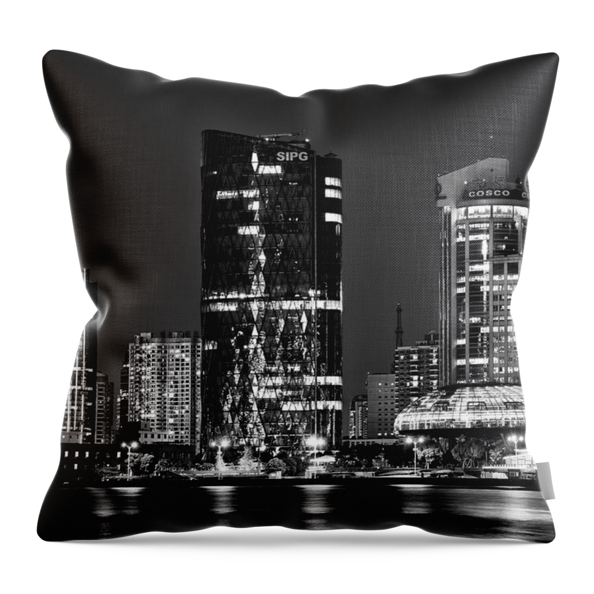 Tranquility Throw Pillow featuring the photograph Sipg Tower - Shanghai by Photographer - Rob Smith