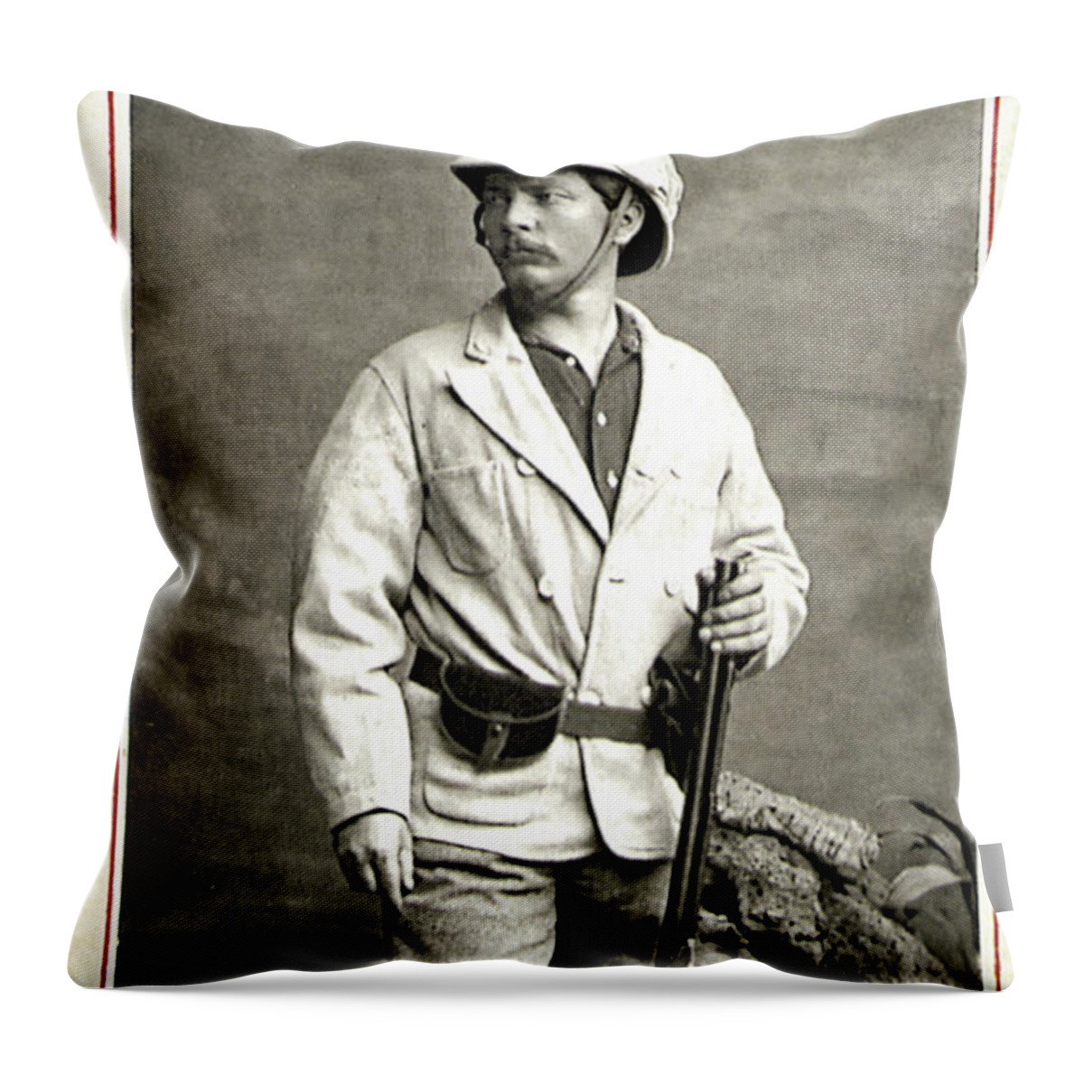 1872 Throw Pillow featuring the painting Sir Henry Morton Stanley (1841-1904) by Granger