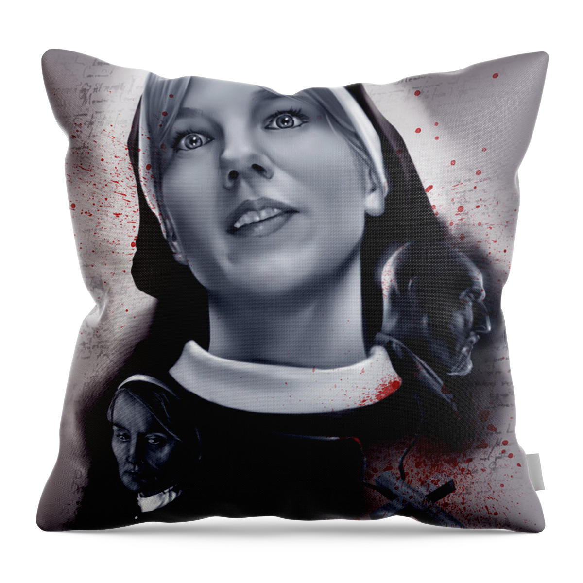Pete Throw Pillow featuring the painting Sister Mary Eunice by Pete Tapang