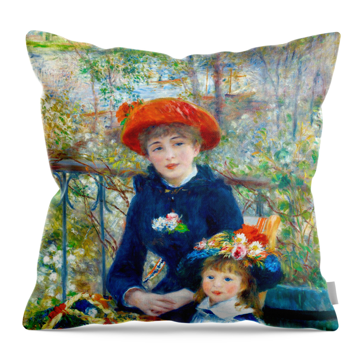Sisters 1881 Throw Pillow featuring the photograph Sisters 1881 by Padre Art