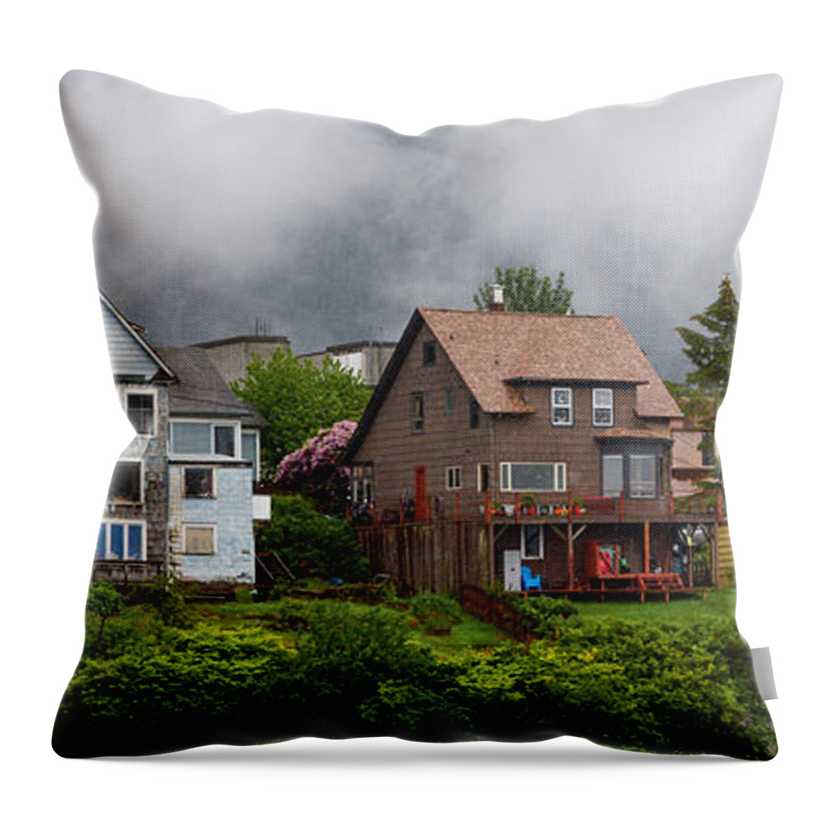 Homes Throw Pillow featuring the photograph Ketchikan by Barry Bohn