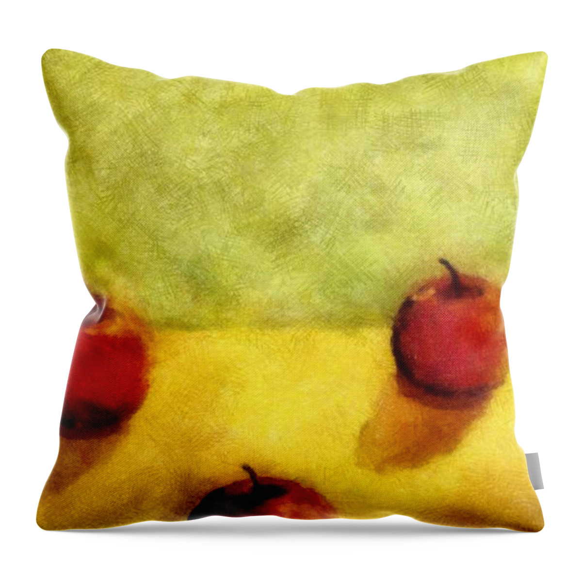 Apple Throw Pillow featuring the painting Six Apples by Michelle Calkins