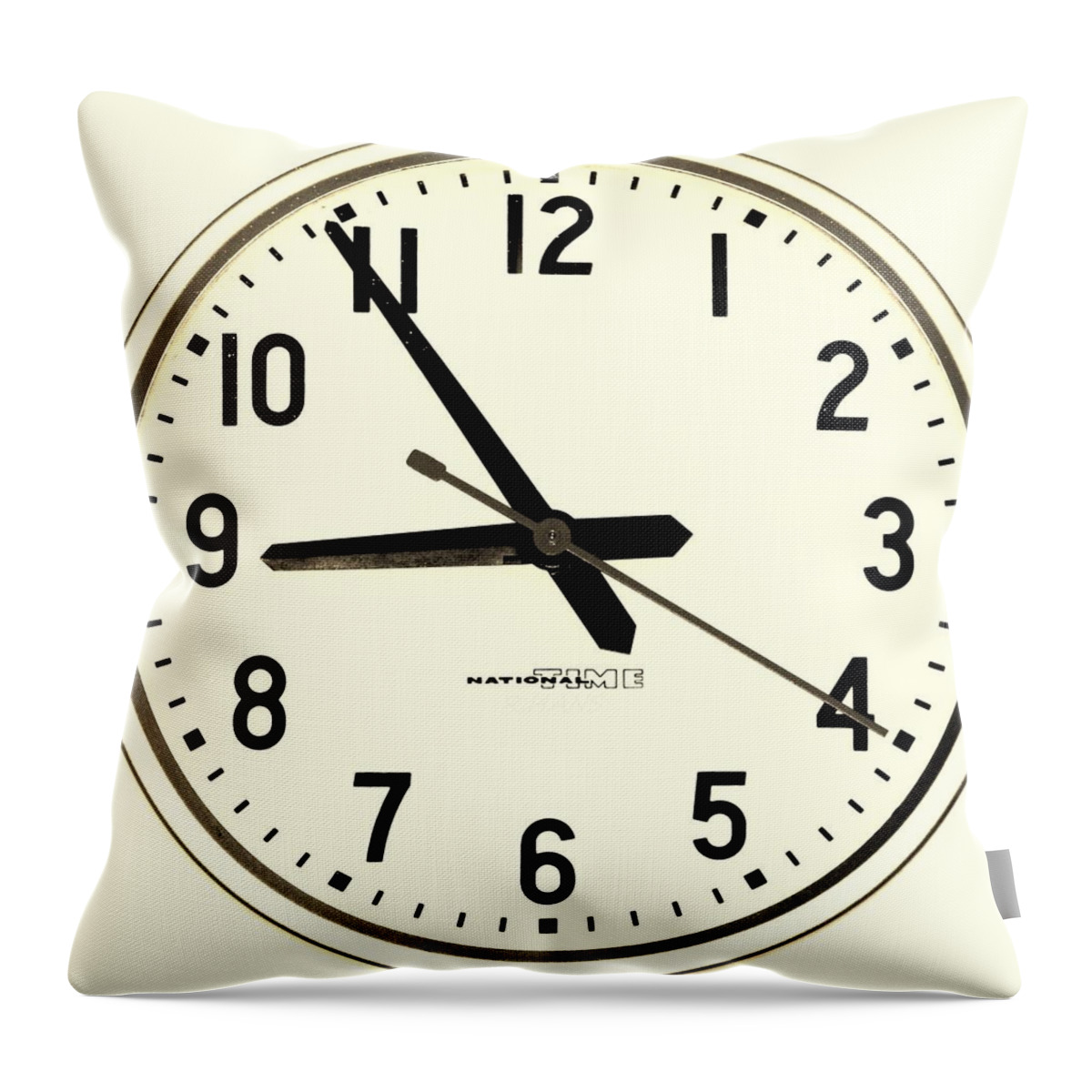 School Throw Pillow featuring the photograph Skool Klock White by Rob Hans