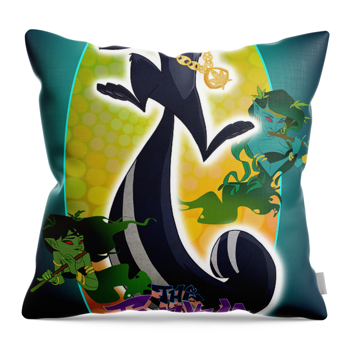 Skunk Throw Pillow featuring the digital art Skunk Funk by Nelson Dedos Garcia