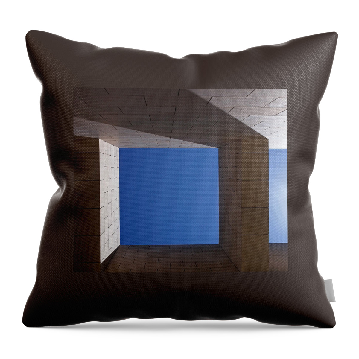 Abstract Throw Pillow featuring the photograph Sky Box at The Getty by Rona Black