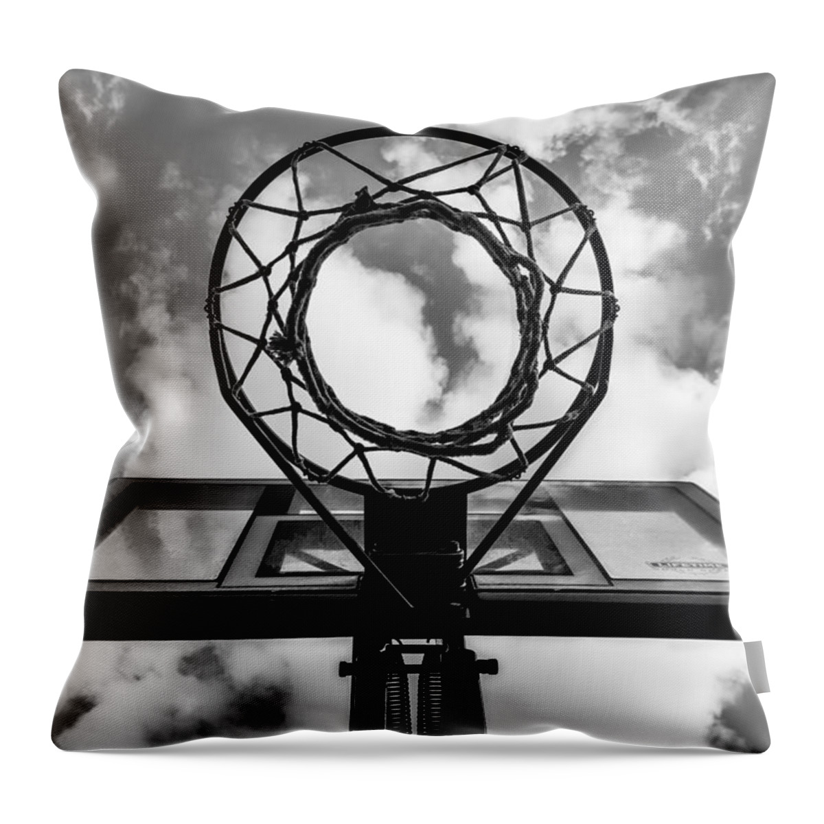 Basketball Throw Pillow featuring the photograph Sky Hoop Basketball Time by Alissa Beth Photography