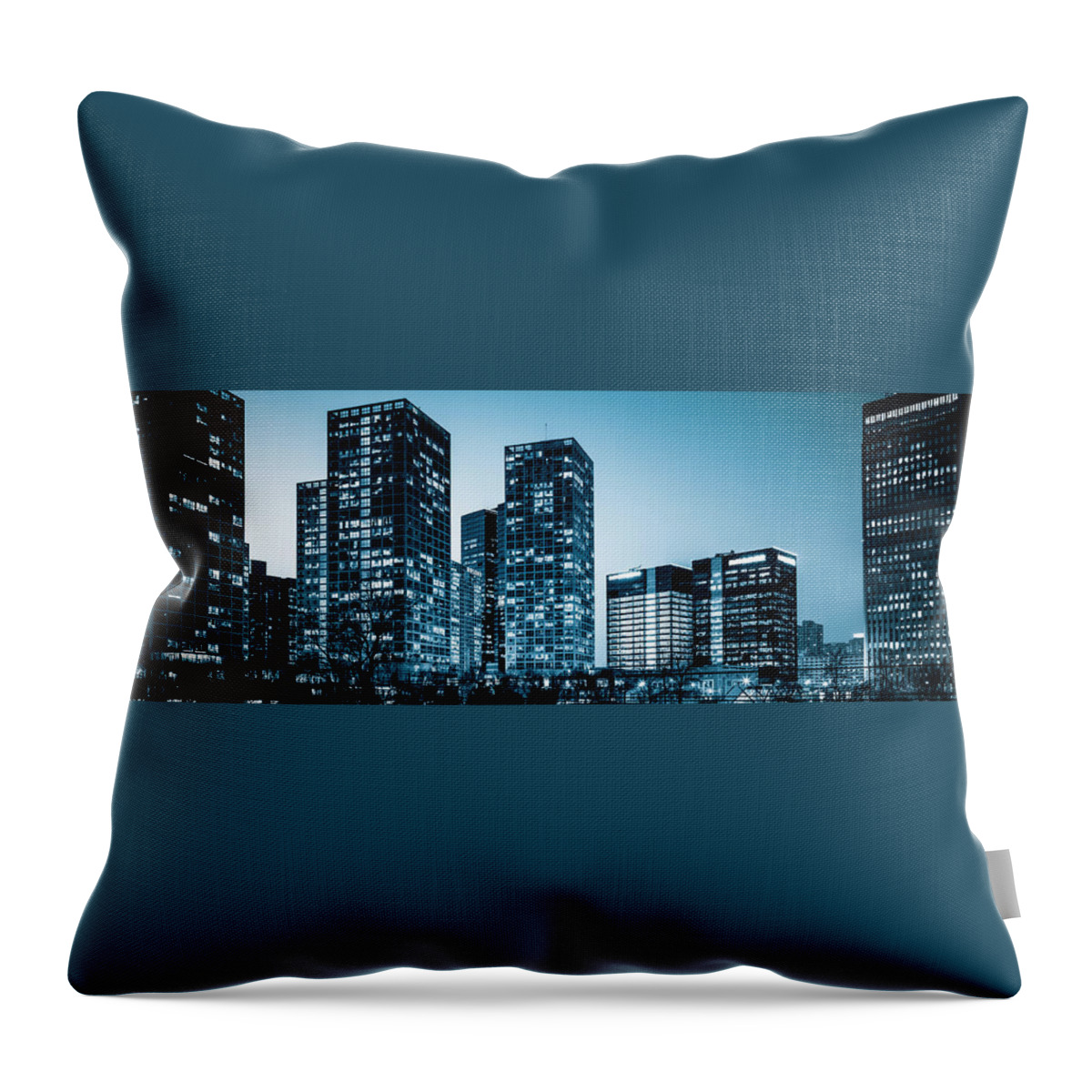 Scenics Throw Pillow featuring the photograph Skyline At Beijing China by Chinaface