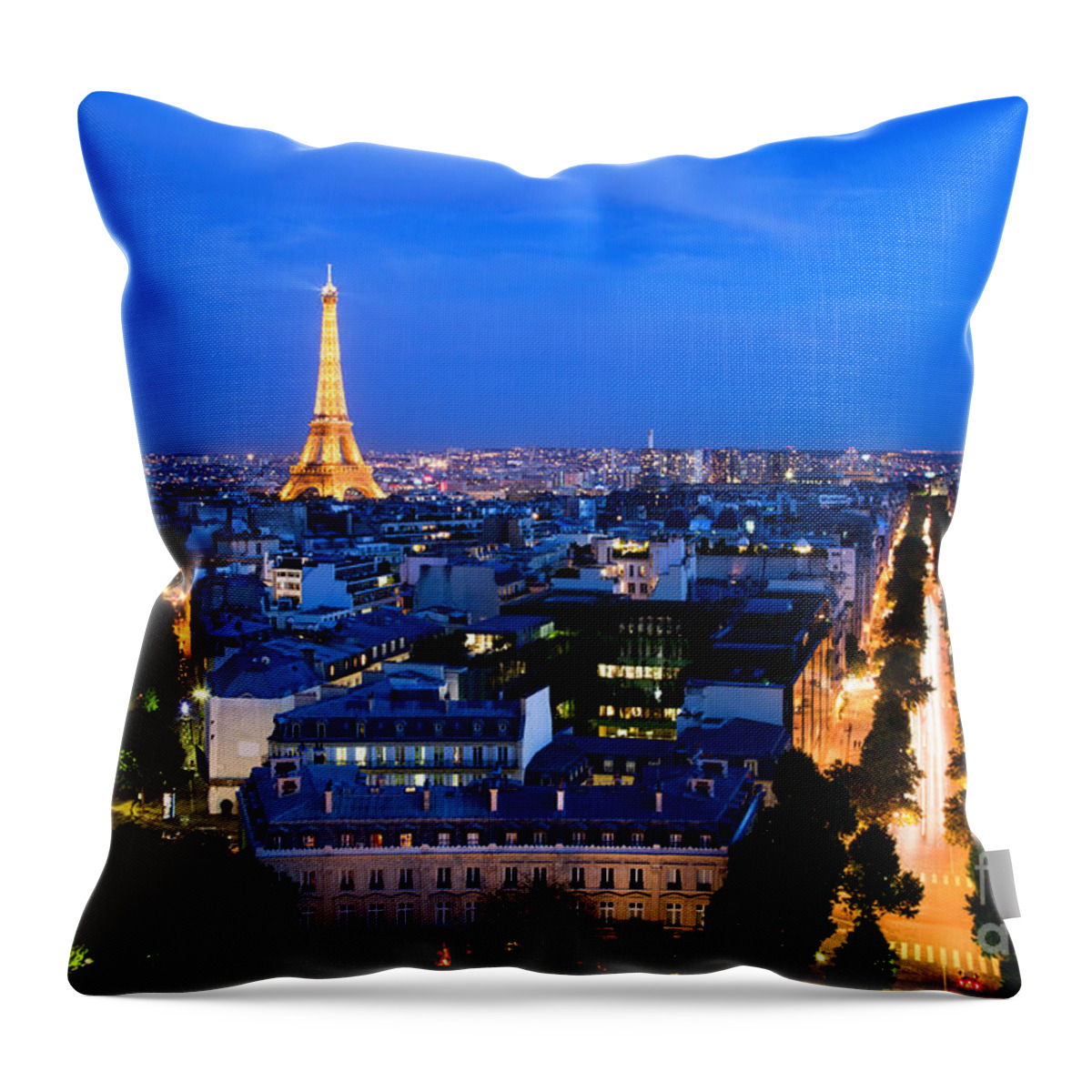 Paris Throw Pillow featuring the photograph Skyline of Paris by Michal Bednarek