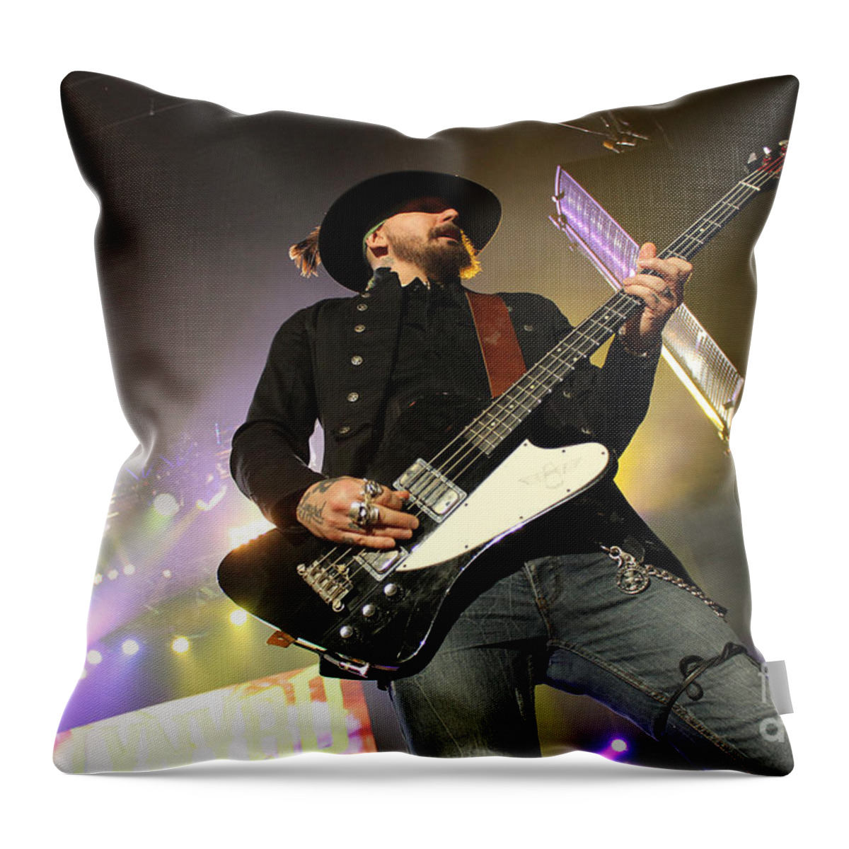 Lynyrd Skynyrd Throw Pillow featuring the photograph Skynyrd-JohnnyCult-7950 by Gary Gingrich Galleries