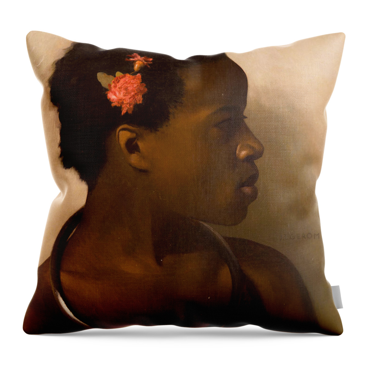 Jean-leon Gerome Throw Pillow featuring the painting Slave in Cairo by Jean-Leon Gerome