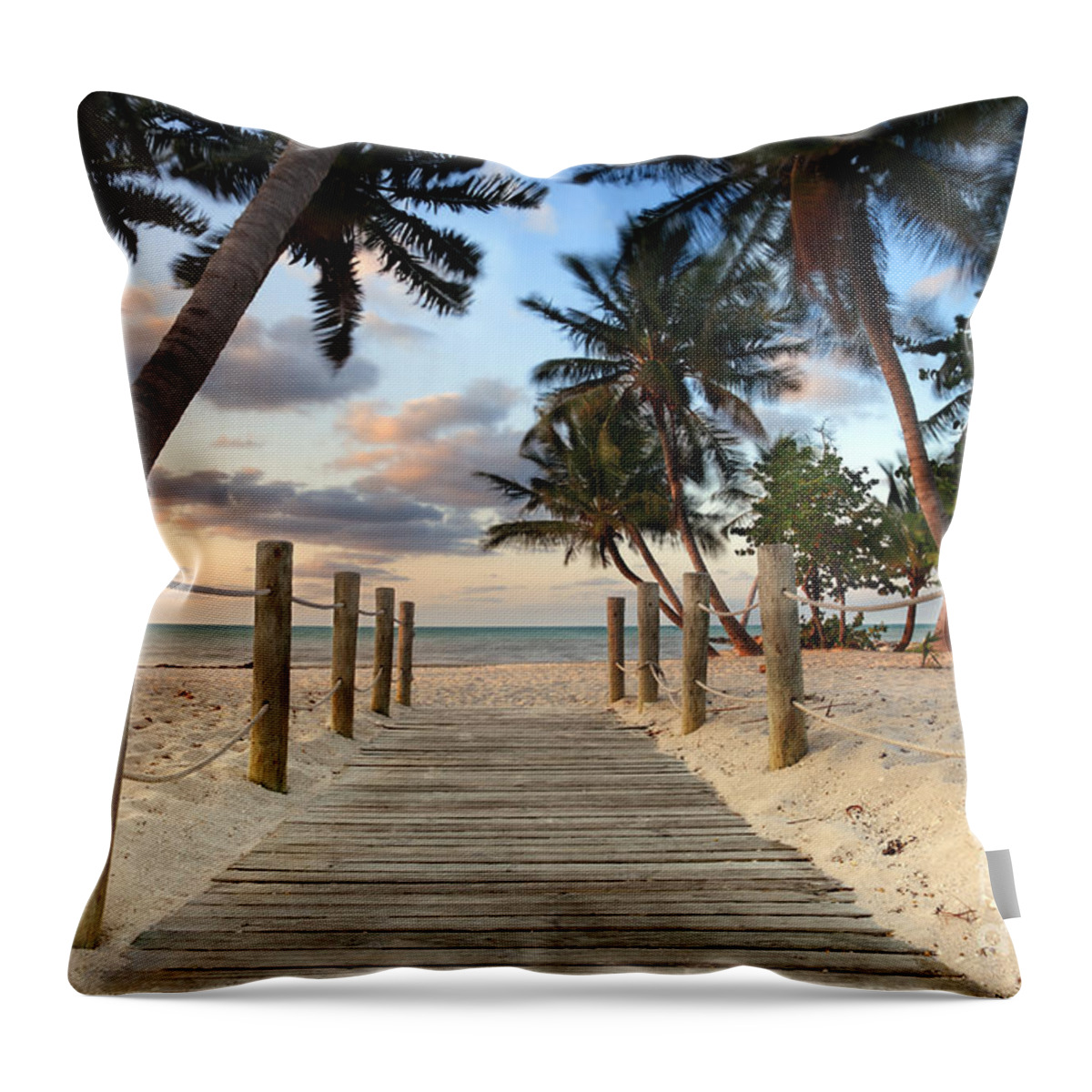 Smathers Beach Throw Pillow featuring the photograph Smathers Beach 2 by Rod McLean