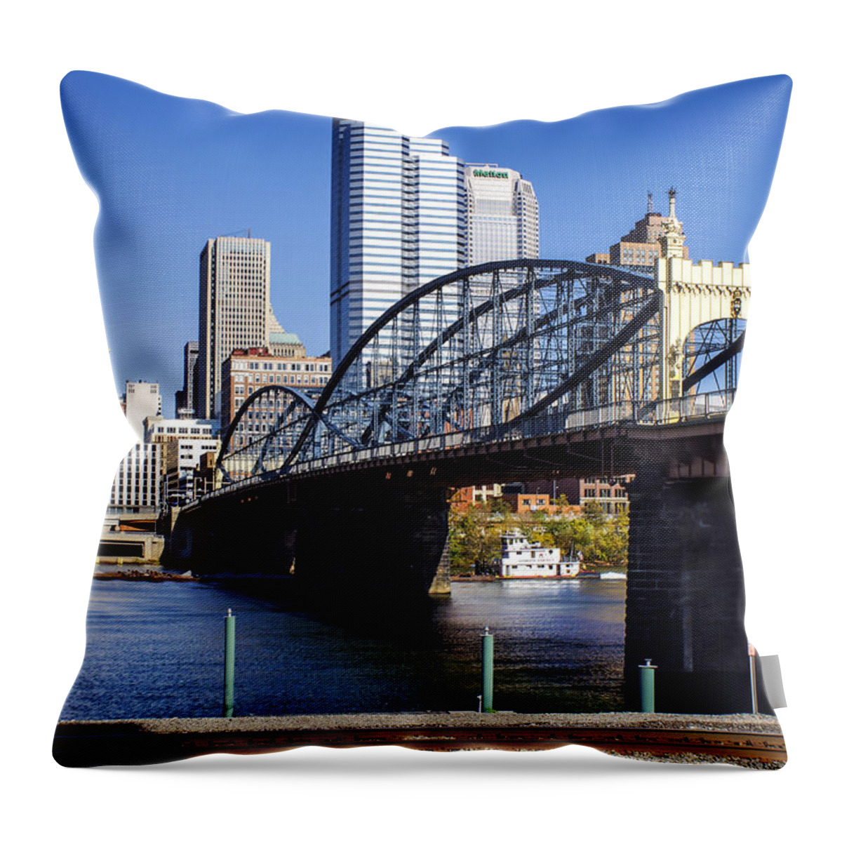 Smithfield Street Bridge Throw Pillow featuring the photograph Pittsburgh Smithfield Street Bridge by Michelle Joseph-Long