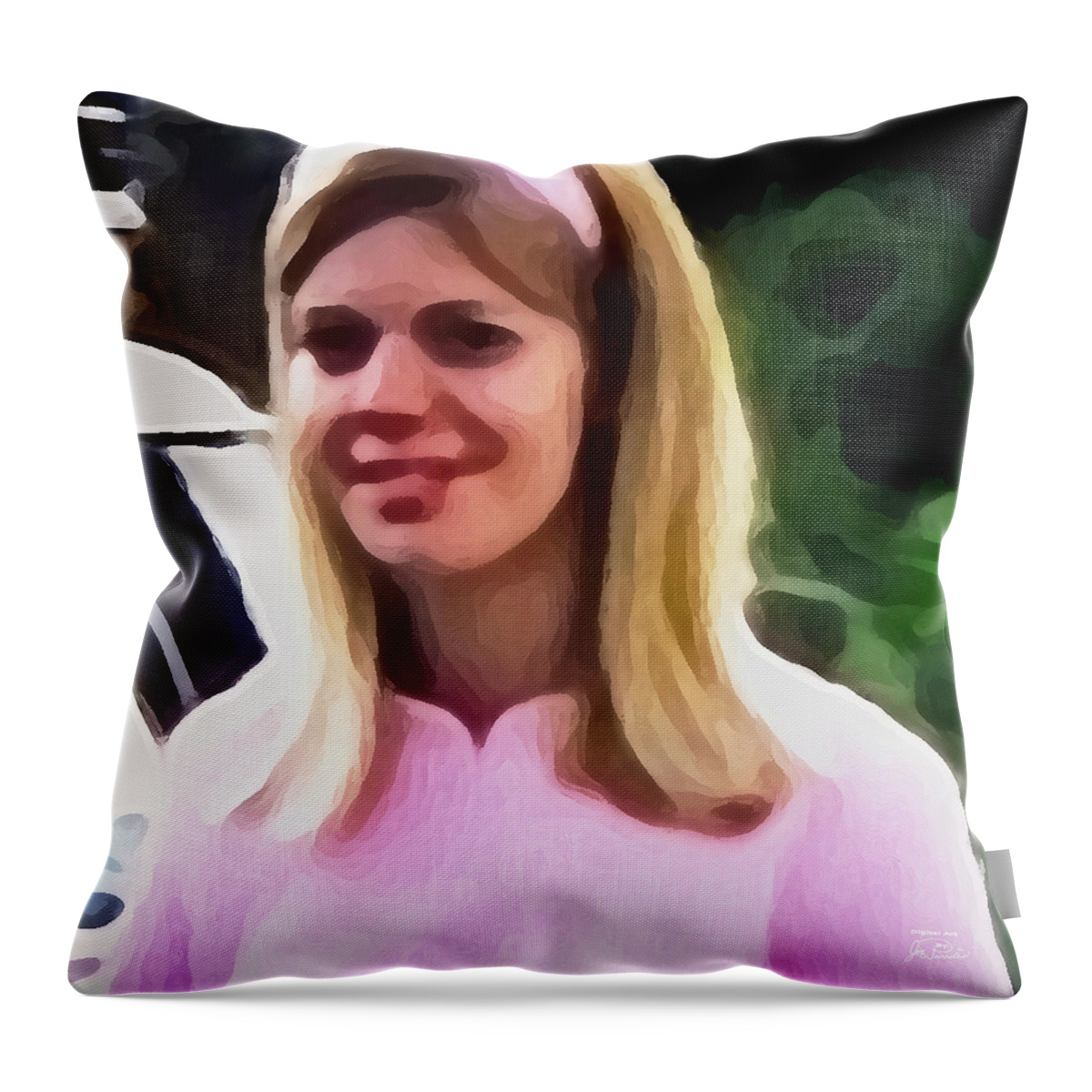 Wife Throw Pillow featuring the digital art Smitten Kitten by Joe Paradis