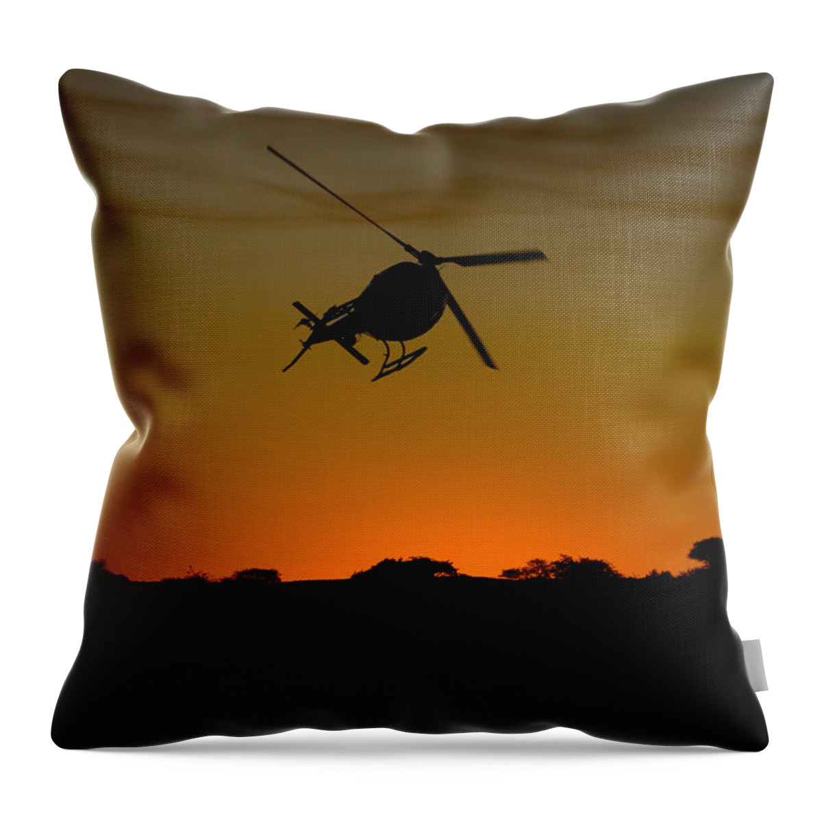 Eurocopter As350 B3 Throw Pillow featuring the photograph Smoke by Paul Job