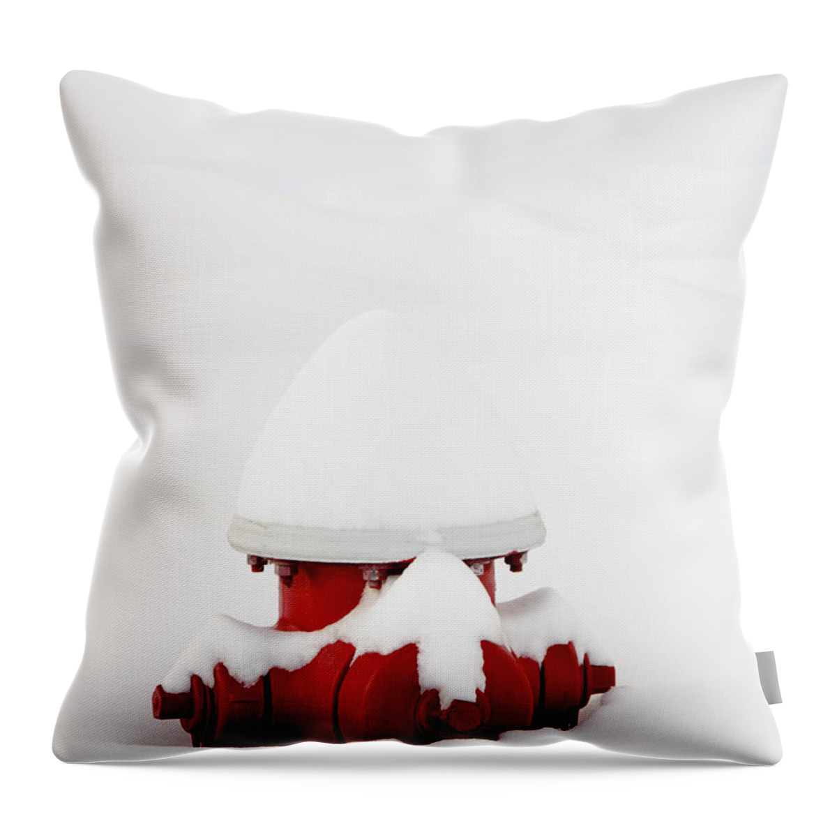 Outdoor Throw Pillow featuring the photograph Snow Covered Hydrant by Oscar Gutierrez