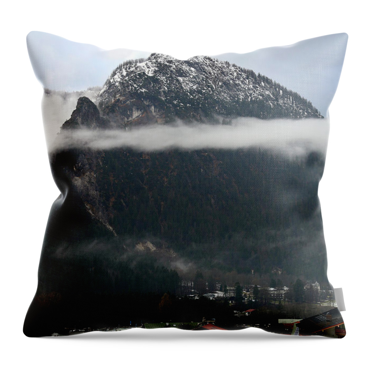 Tranquility Throw Pillow featuring the photograph Snow Covered Mountain Konigssee Germany by Virginia Star