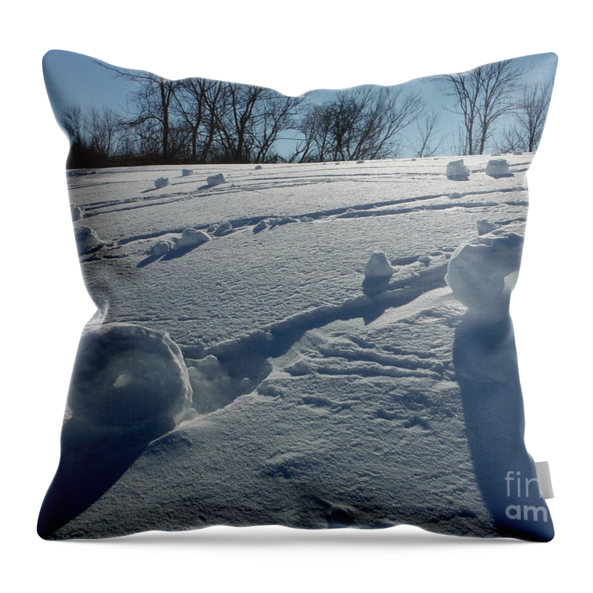 Snow Rollers Throw Pillow featuring the photograph Snow Rollers 22 by Paddy Shaffer