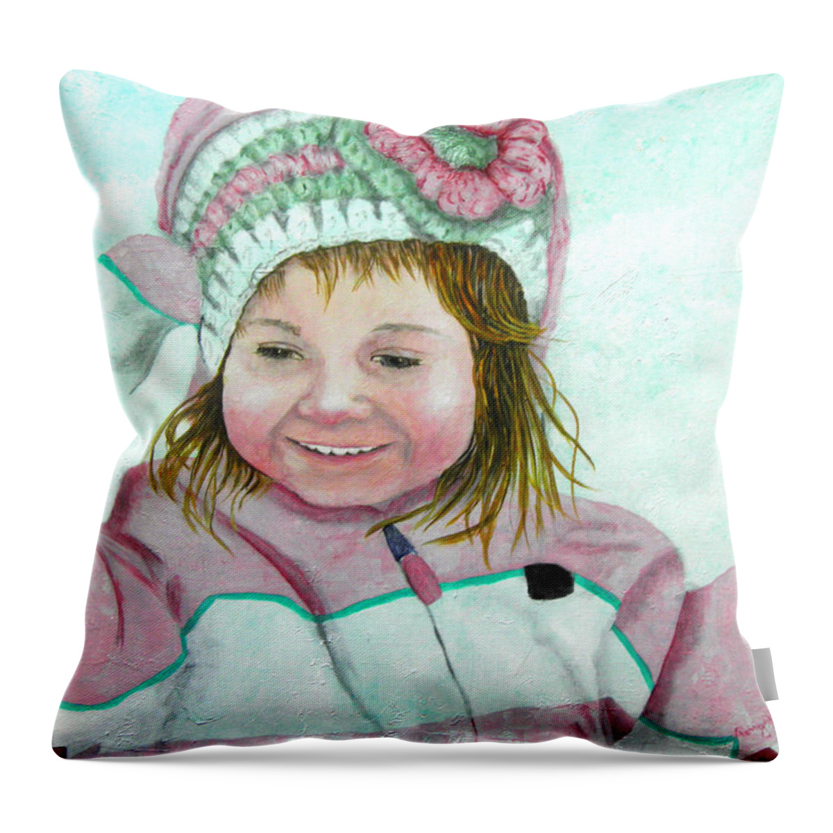 Snow Throw Pillow featuring the painting Snow Time by Terry Honstead