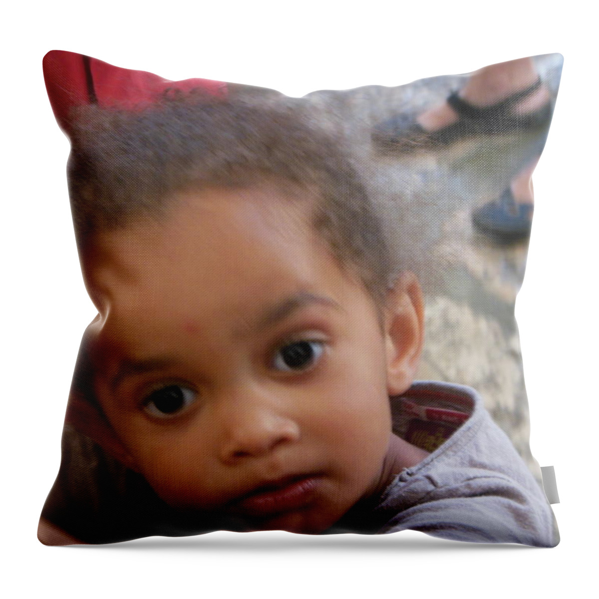 So Curious Throw Pillow featuring the photograph So Curious by Esther Newman-Cohen