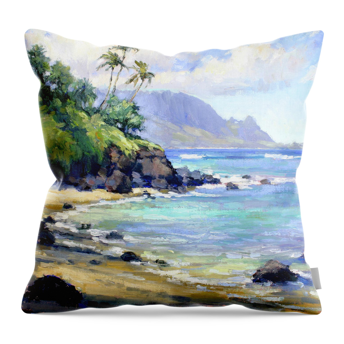 Hawaii Throw Pillow featuring the painting So Many Magic Colors by Jenifer Prince
