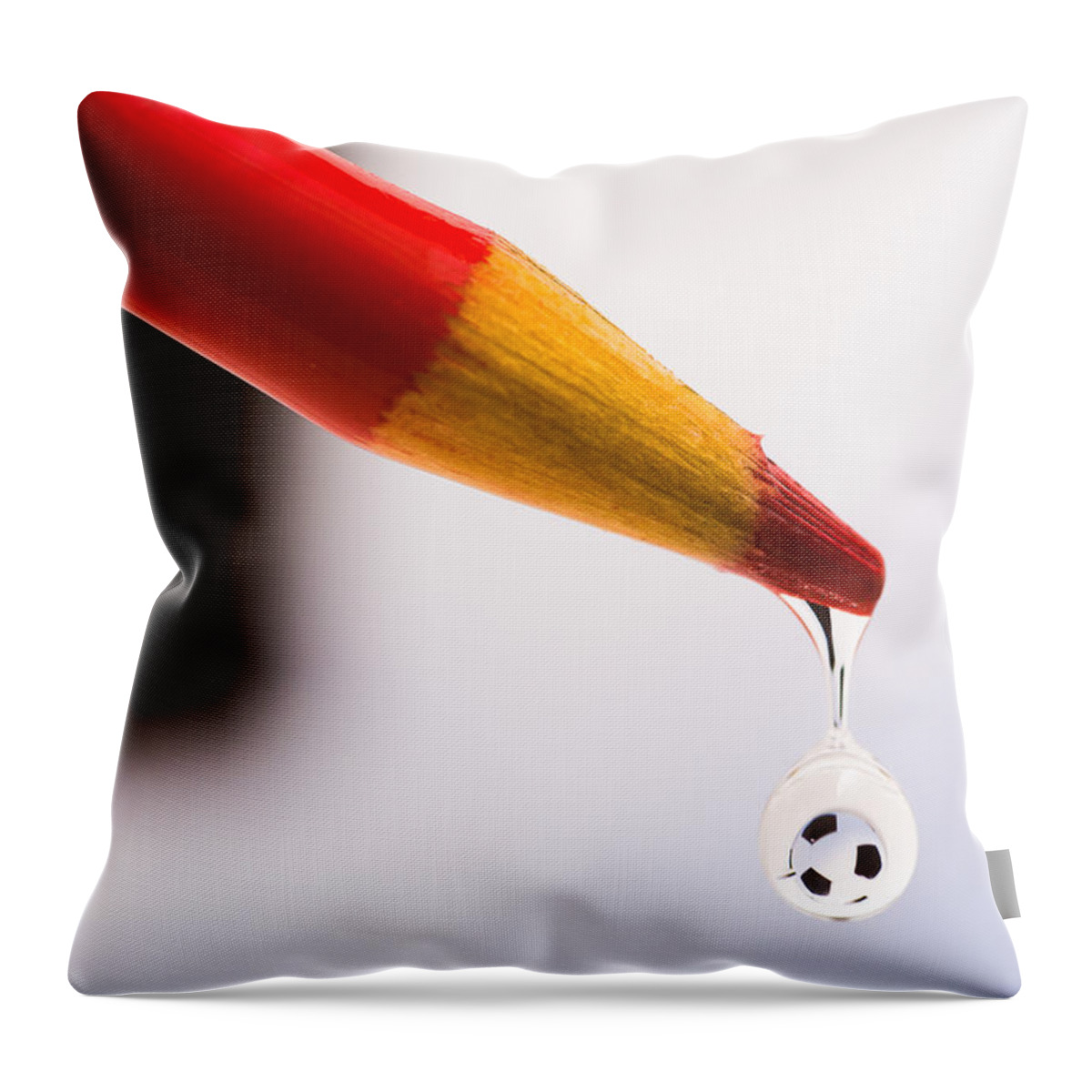 Water Drops Throw Pillow featuring the photograph Soccer Drop by Alissa Beth Photography