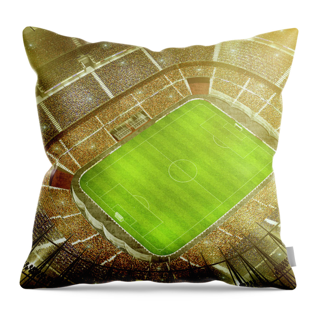 Event Throw Pillow featuring the photograph Soccer Stadium Bird Eye View by Dmytro Aksonov