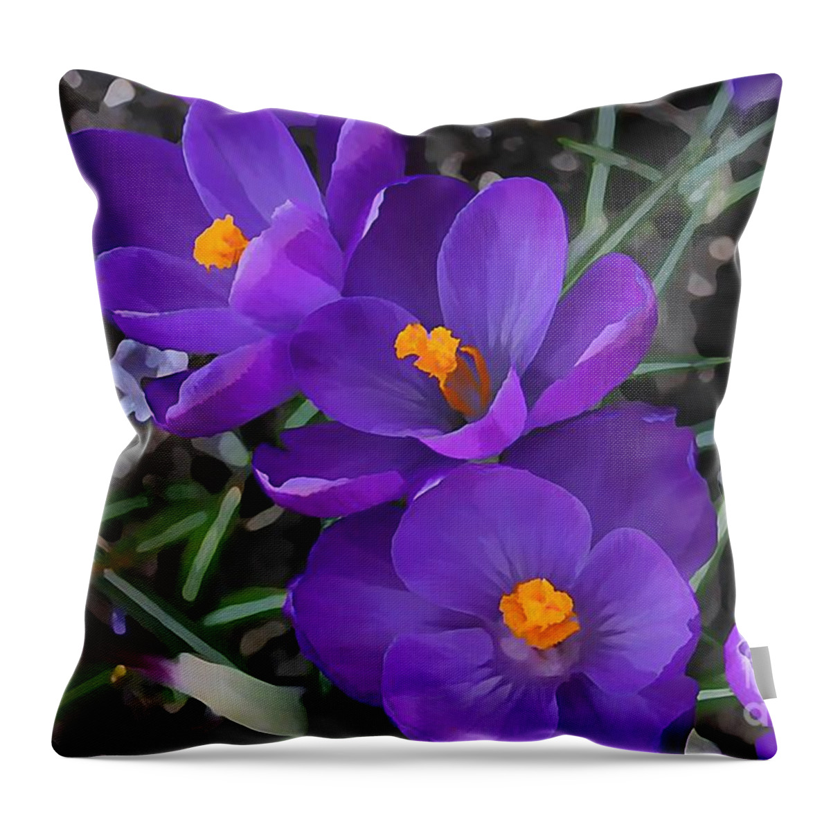 Crocus Throw Pillow featuring the photograph Soft Purple Crocus by Judy Palkimas