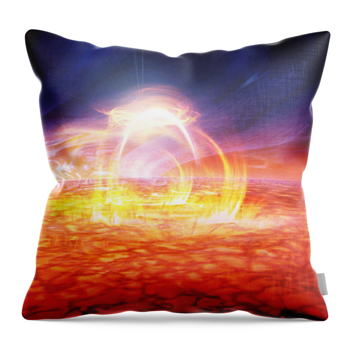 Space Throw Pillow featuring the painting Solar Flare by Don Dixon
