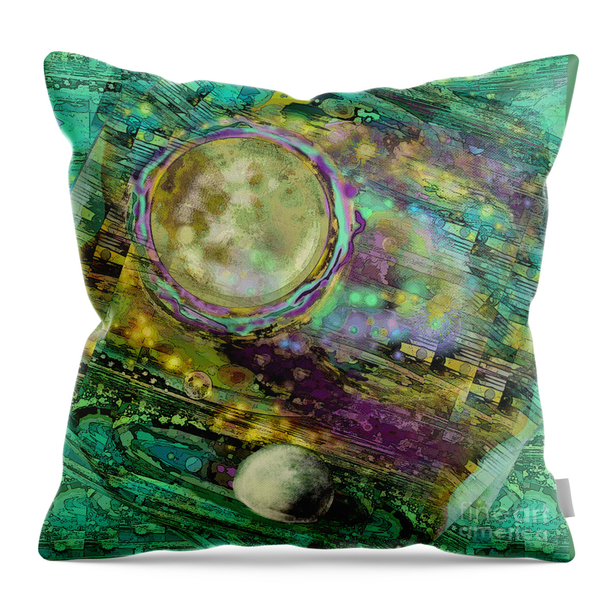 Space Throw Pillow featuring the digital art Solar Redux by Carol Jacobs