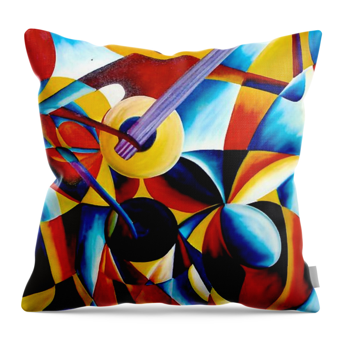 Ras T Throw Pillow featuring the painting Sole Musician by Ras T