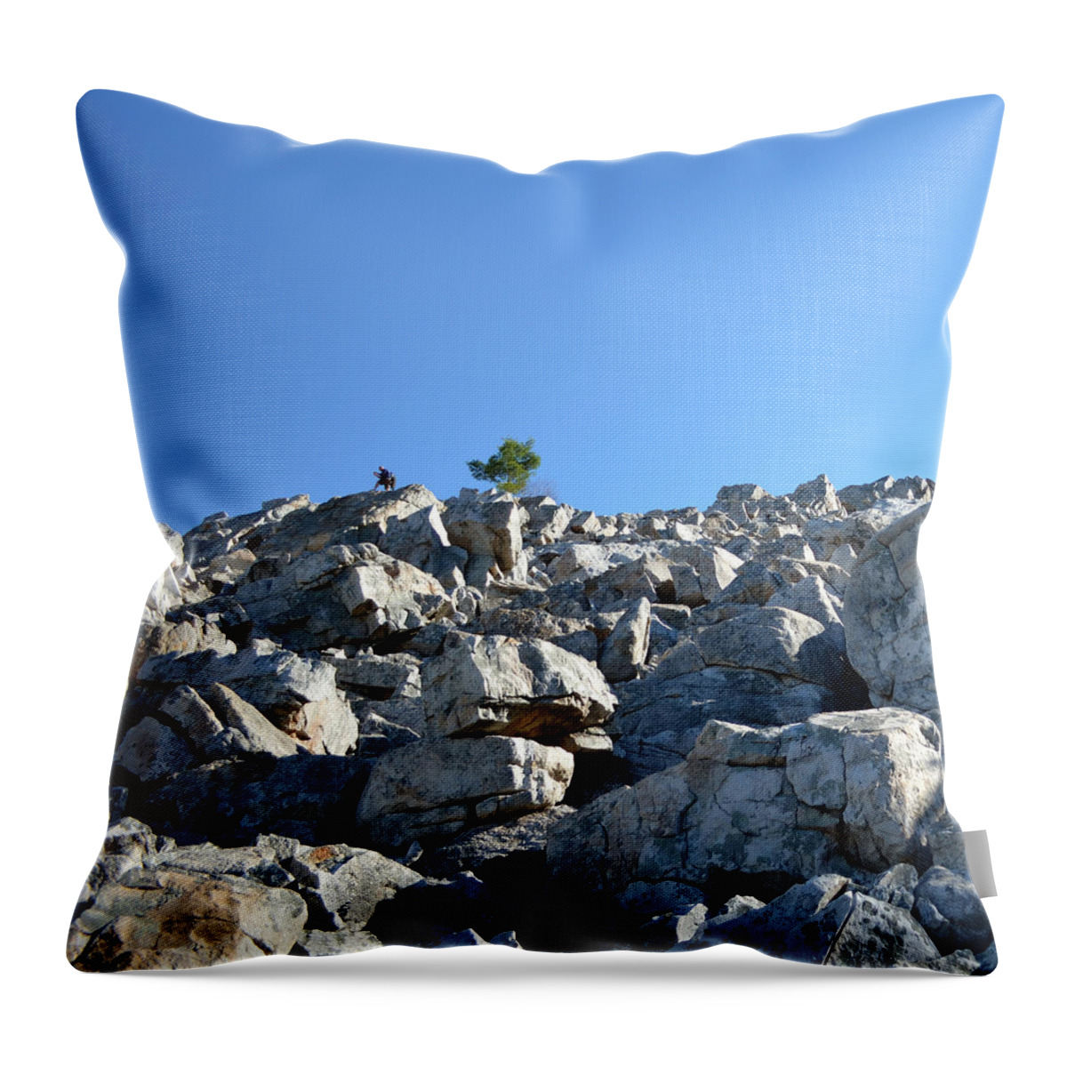 Devil's Marble Yard Throw Pillow featuring the photograph Solitude At Devils Marble Yard by Cathy Shiflett