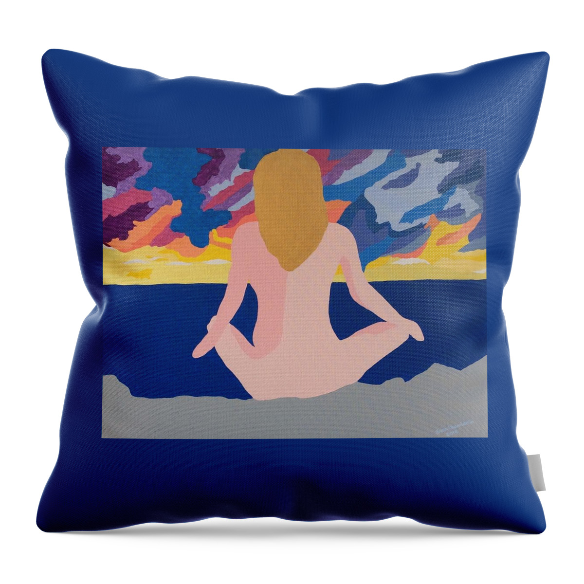 Solitude Throw Pillow featuring the painting Solitude by Erika Jean Chamberlin
