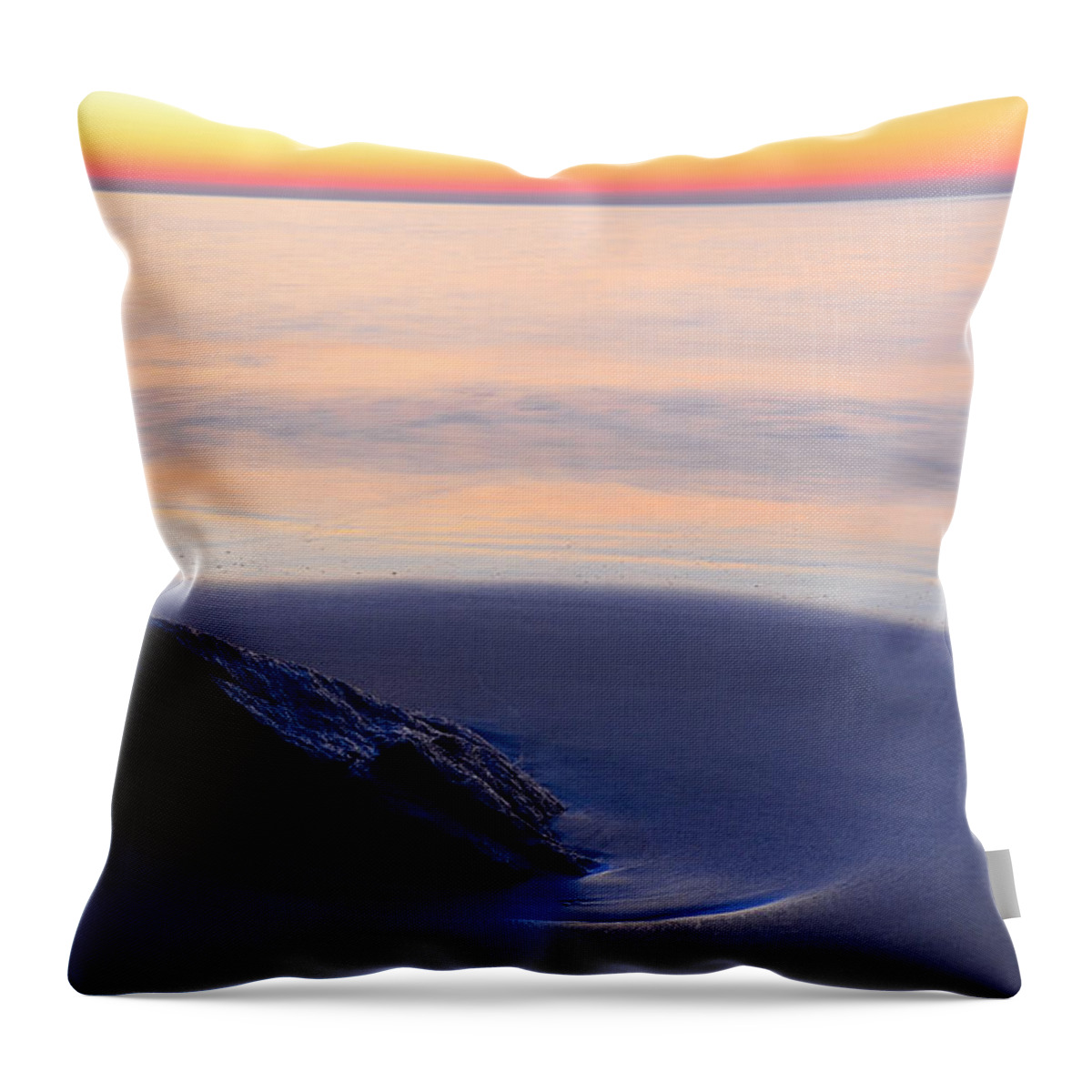 Dawn Throw Pillow featuring the photograph Solitude Singing Beach by Michael Hubley
