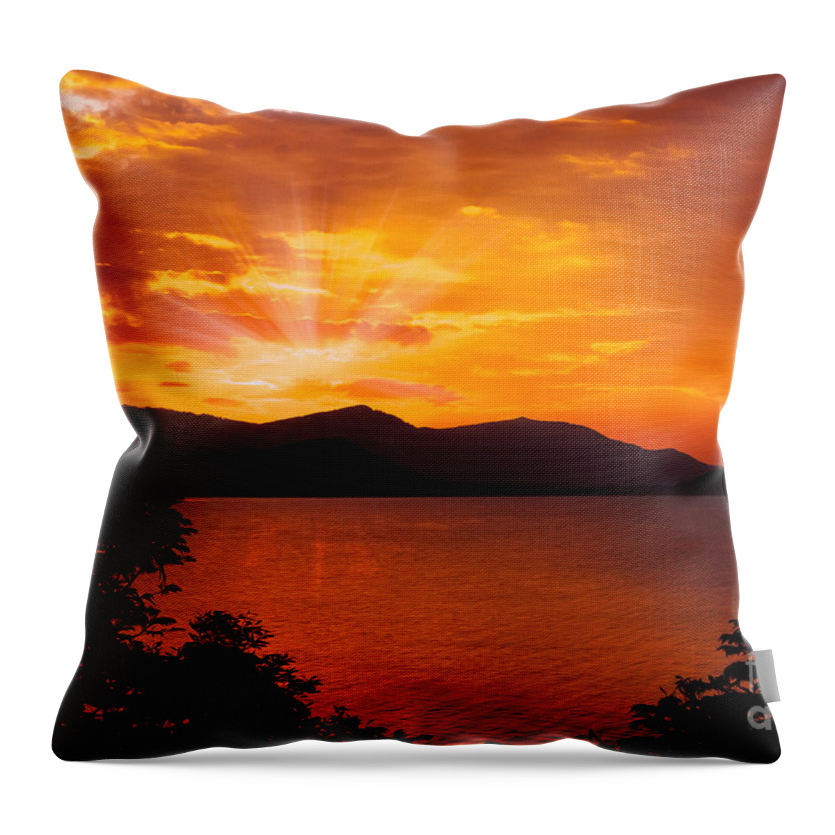Hdr Throw Pillow featuring the photograph Som Island Sunset by Adrian Evans