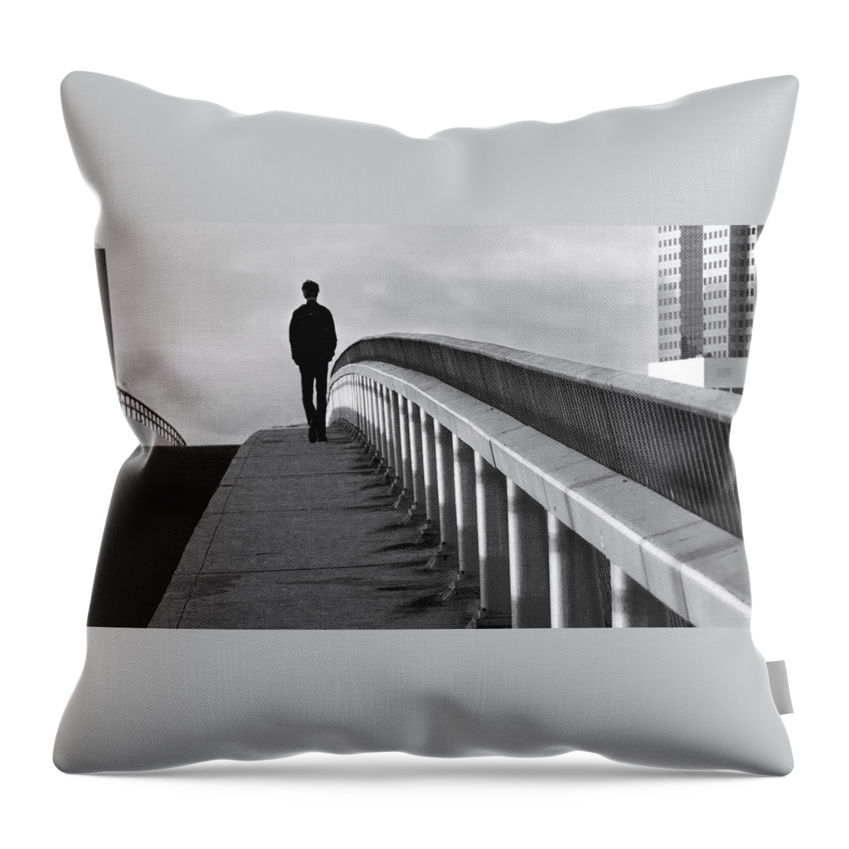 Solitude Throw Pillow featuring the photograph Somber Stroll by Denise Dube