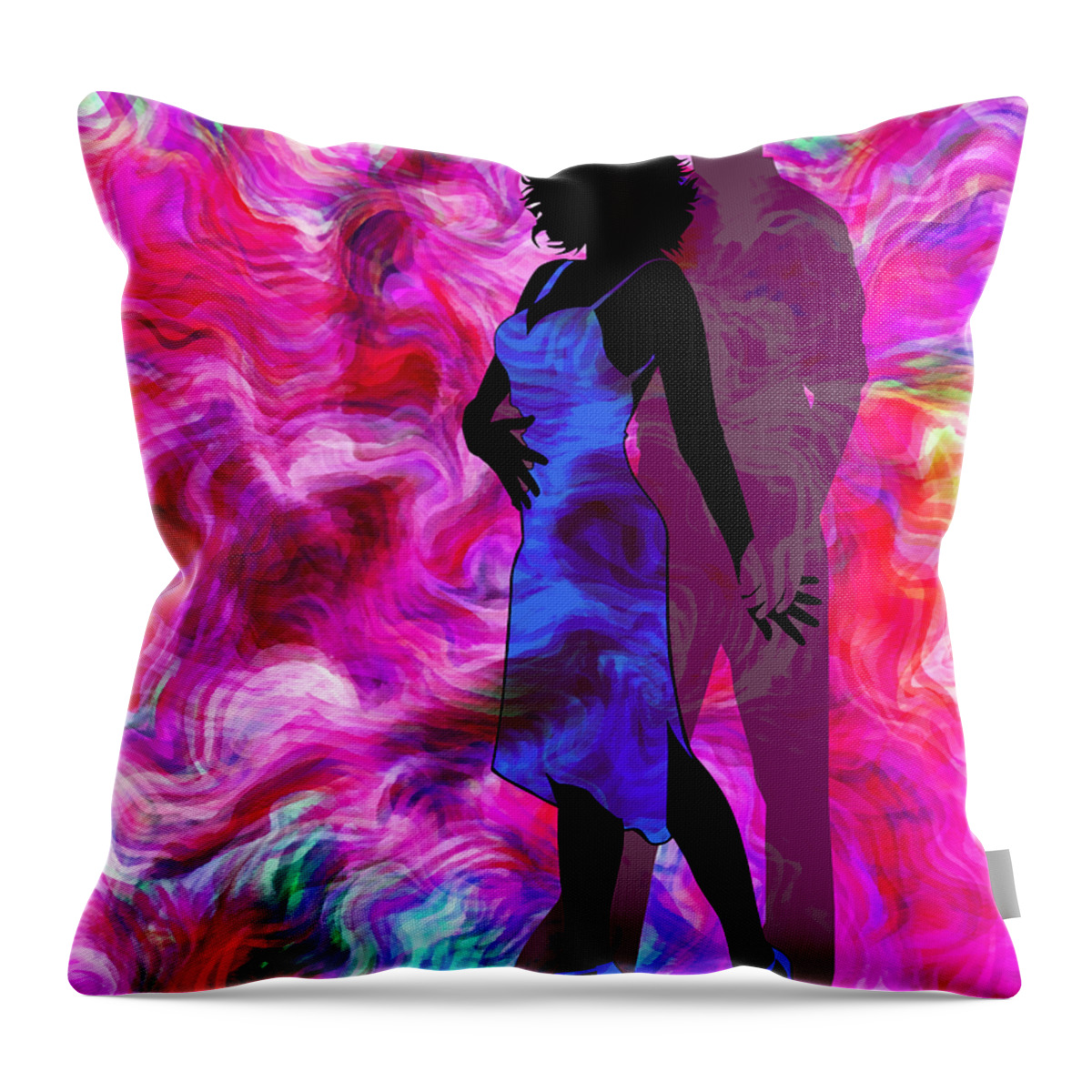 Abstract Throw Pillow featuring the mixed media Some Like It Hot 2 Part 2 by Angelina Tamez