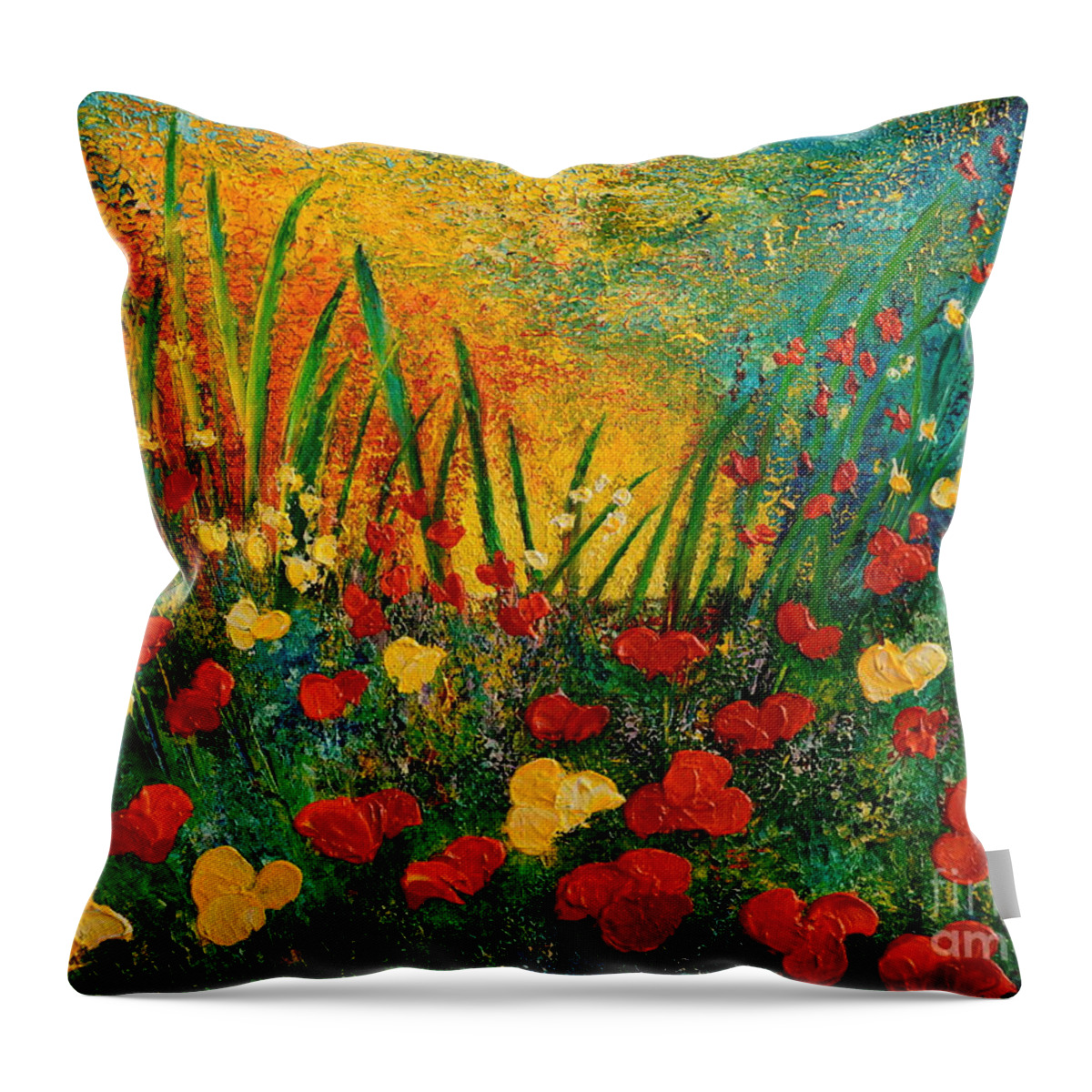 Sunset Throw Pillow featuring the painting Something I Love by Teresa Wegrzyn