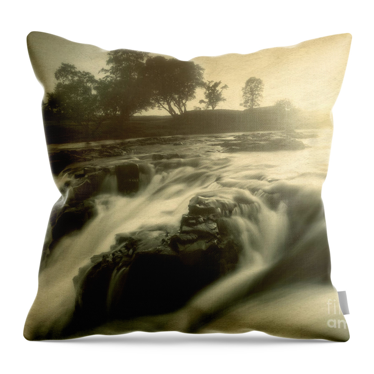 Waterfall Throw Pillow featuring the photograph Something in the Water by Edmund Nagele FRPS