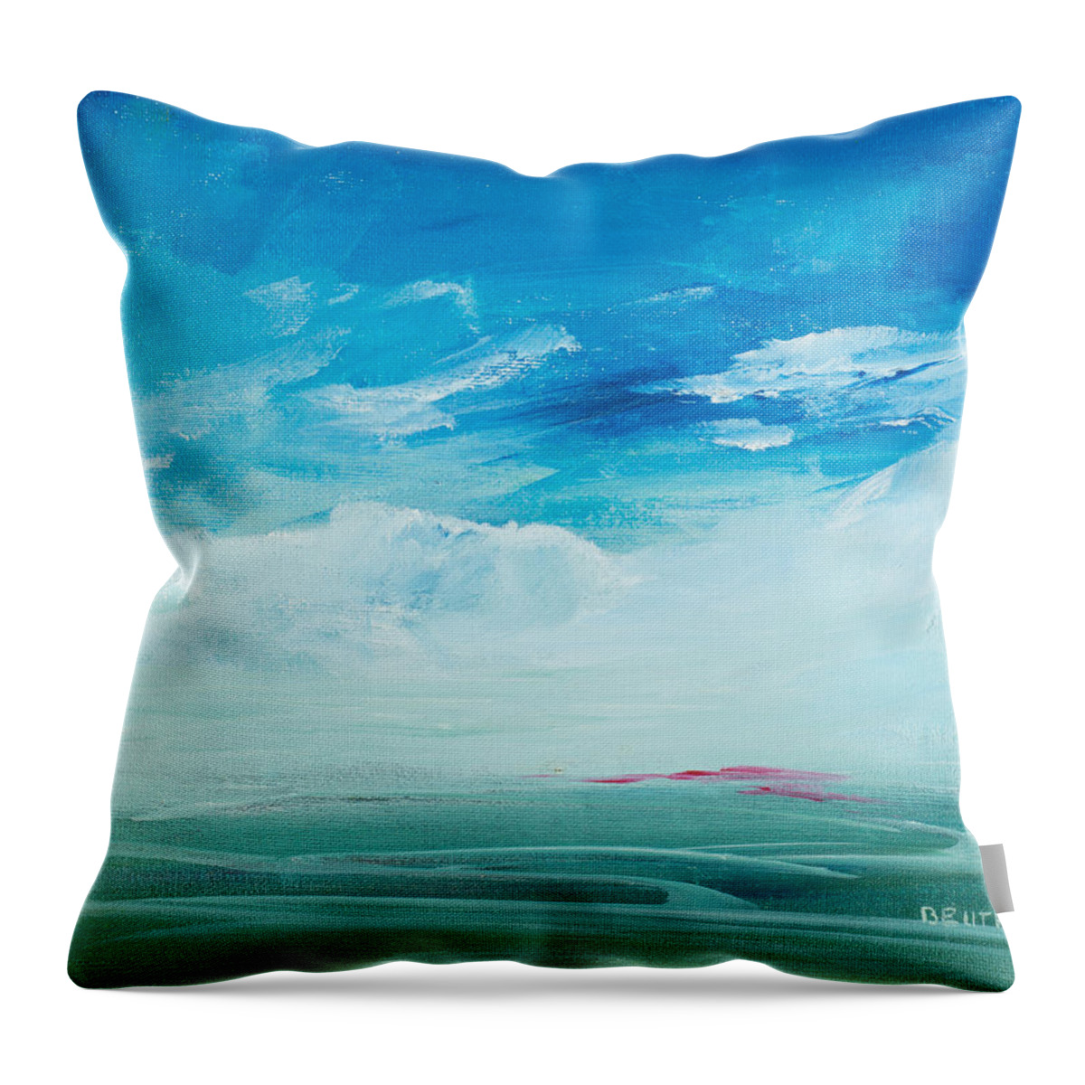 Painting Throw Pillow featuring the painting Somewhere Beyond the Sea by Lee Beuther