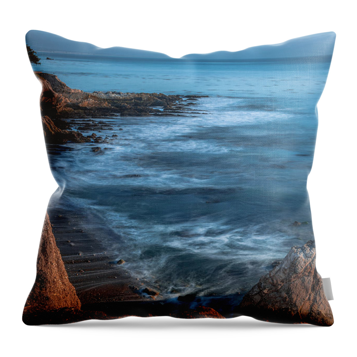 Central Coast Throw Pillow featuring the photograph Song at the End of Day--- Shell Beach by Tim Bryan