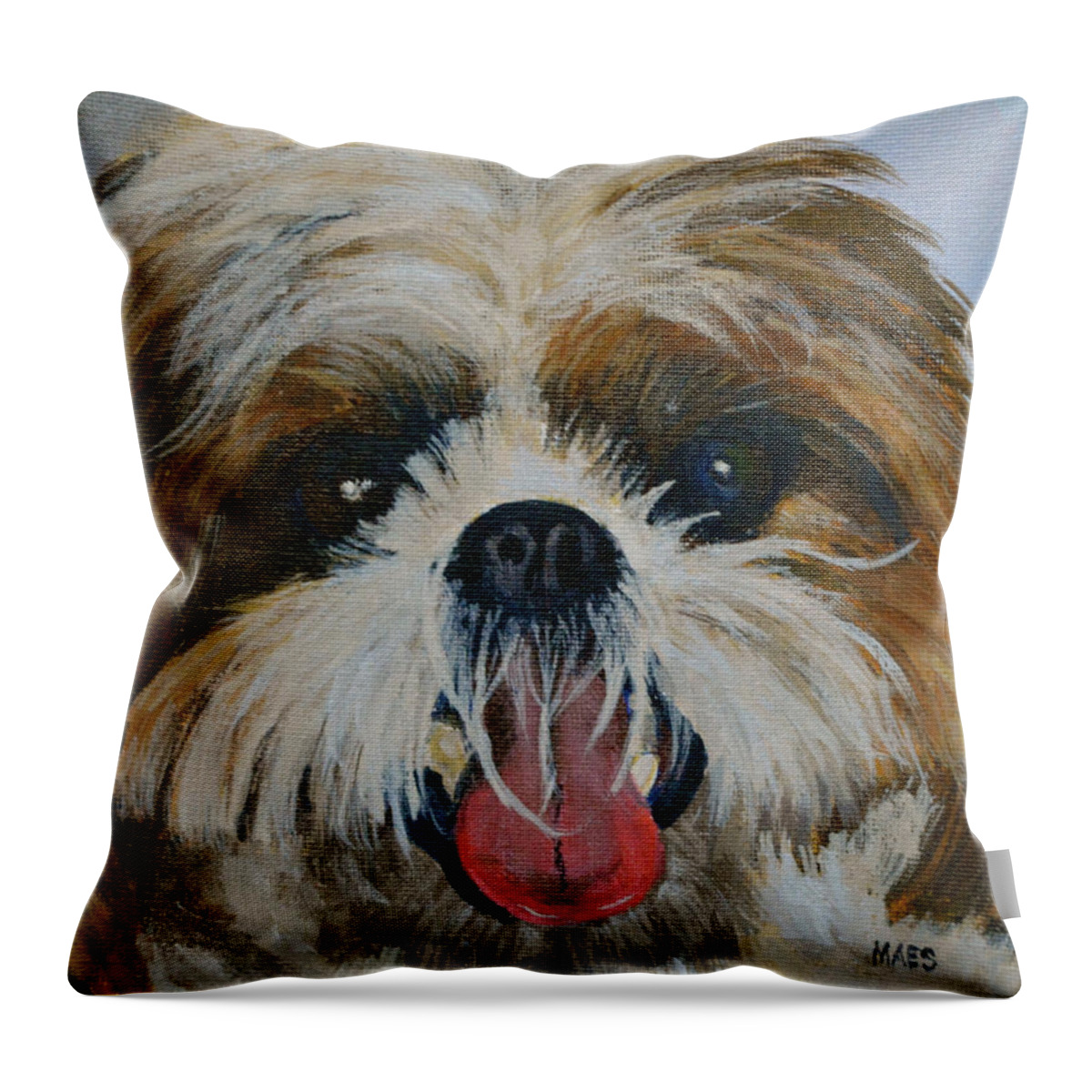 Walt Maes Throw Pillow featuring the painting Sophie by Walt Maes