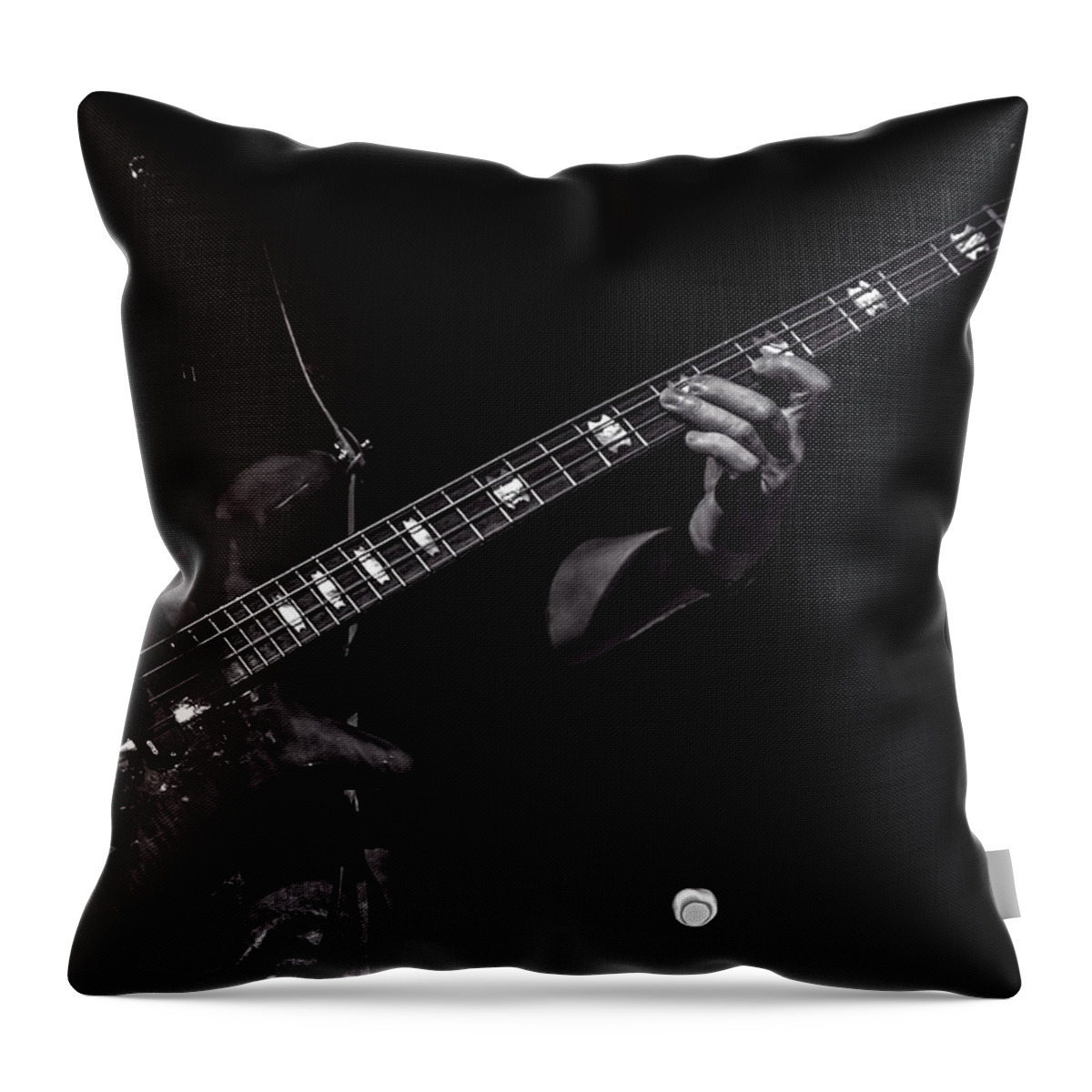 Bass Throw Pillow featuring the photograph Sounds In The Night Bass Man by Bob Orsillo